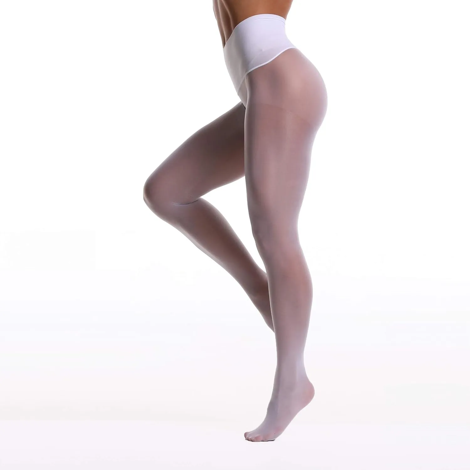 Frola Oil Shiny Stockings Pantyhose 360Seamless Crotch High Waist Smooth Tights for Women