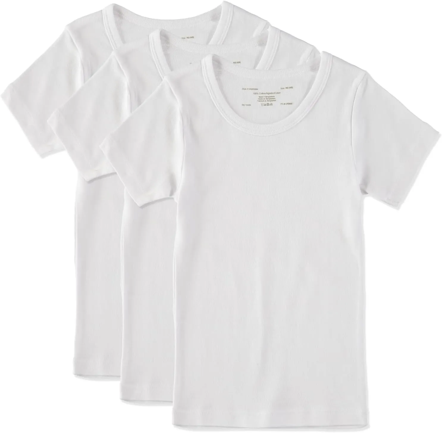 Girls Cotton Undershirt Short Sleeve T-Shirt, Multi Pack (Size 2T-14)