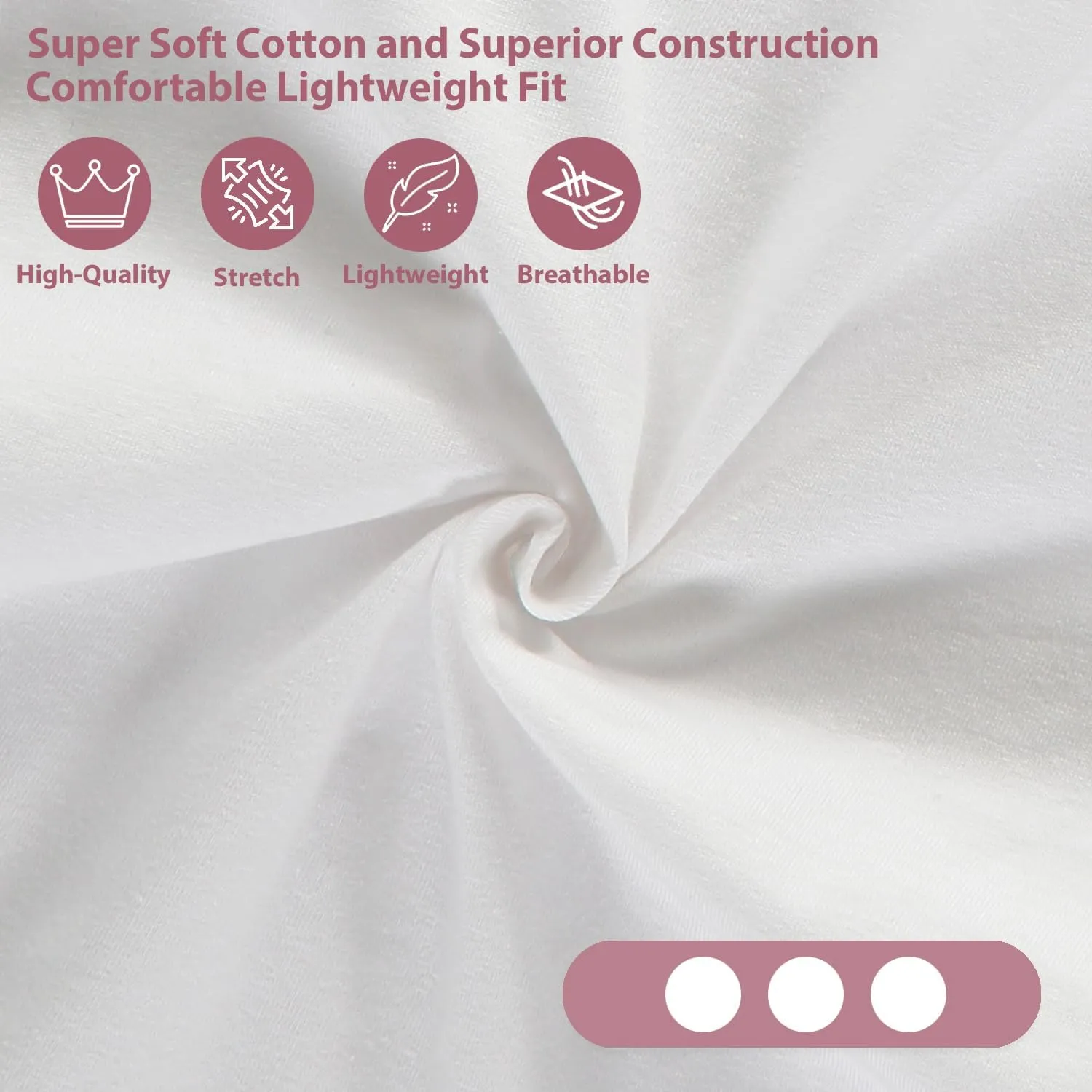 Girls Cotton Undershirt Short Sleeve T-Shirt, Multi Pack (Size 2T-14)