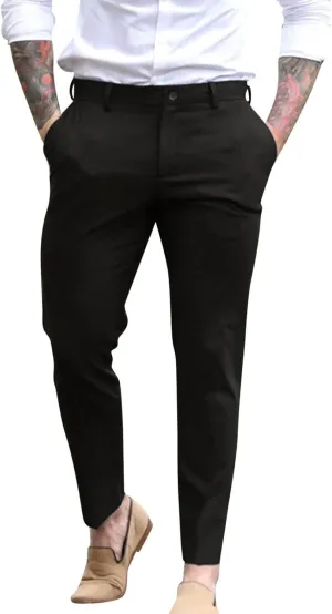 GOKKILRW Mens Golf Pants Slim Fit Stretch Work Business Dress Pants Quick Dry Lightweight Casual Comfort Flat Front Chinos