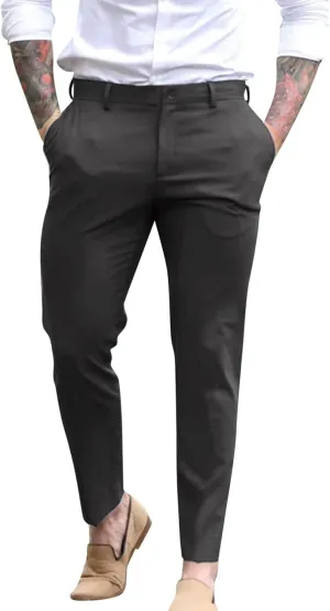 GOKKILRW Mens Golf Pants Slim Fit Stretch Work Business Dress Pants Quick Dry Lightweight Casual Comfort Flat Front Chinos