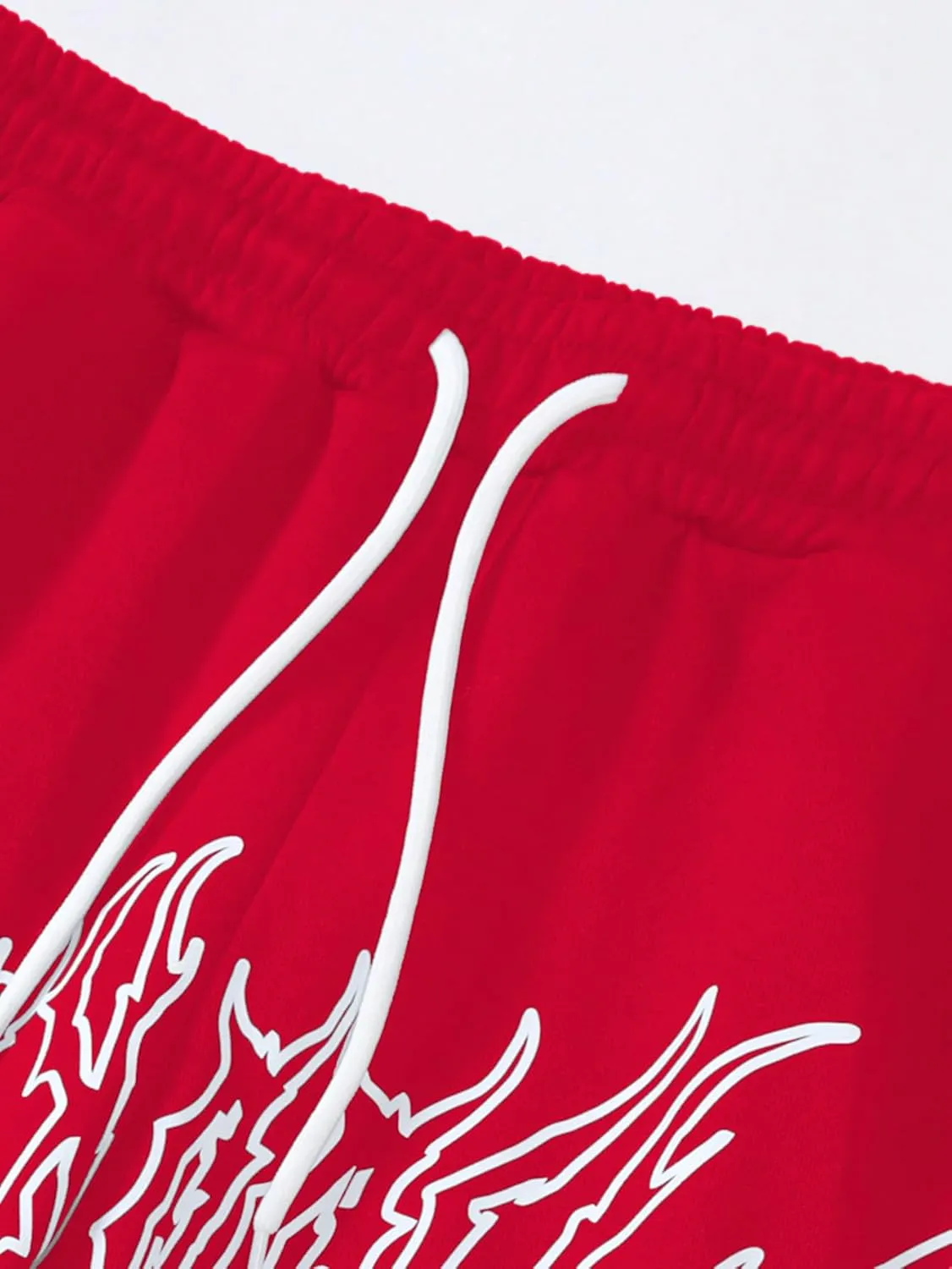 GORGLITTER Men's Graphic Baggy Sweatpants Wide Leg Y2K Drawstring Stacked Jogger Pants with Pockets