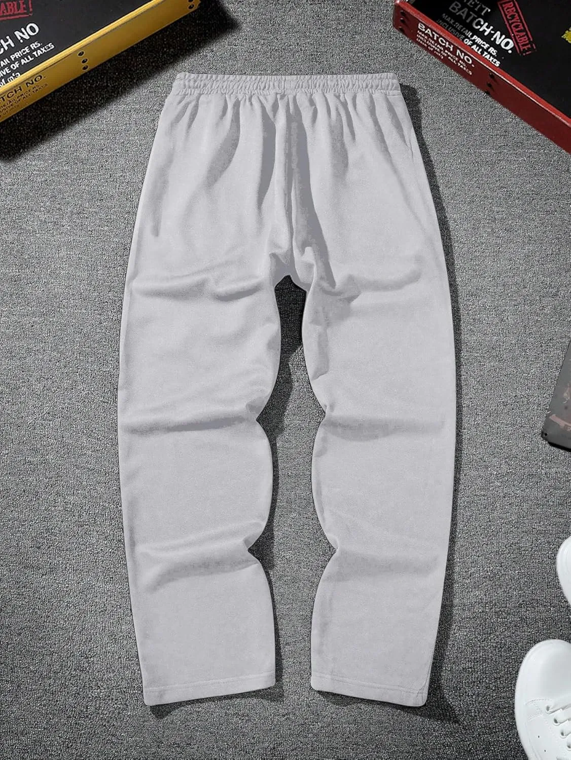 GORGLITTER Men's Graphic Baggy Sweatpants Wide Leg Y2K Drawstring Stacked Jogger Pants with Pockets