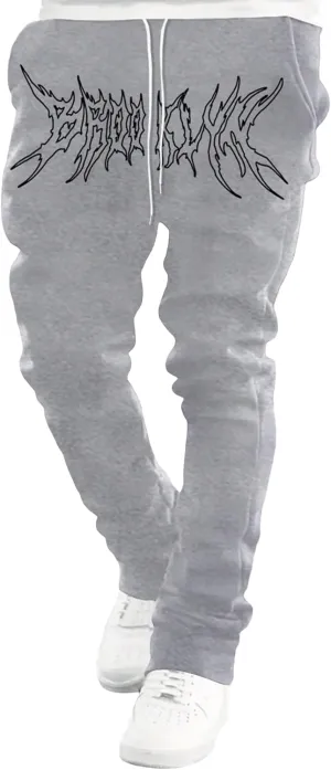 GORGLITTER Men's Graphic Baggy Sweatpants Wide Leg Y2K Drawstring Stacked Jogger Pants with Pockets