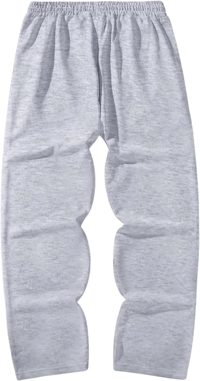 GORGLITTER Men's Graphic Baggy Sweatpants Wide Leg Y2K Drawstring Stacked Jogger Pants with Pockets
