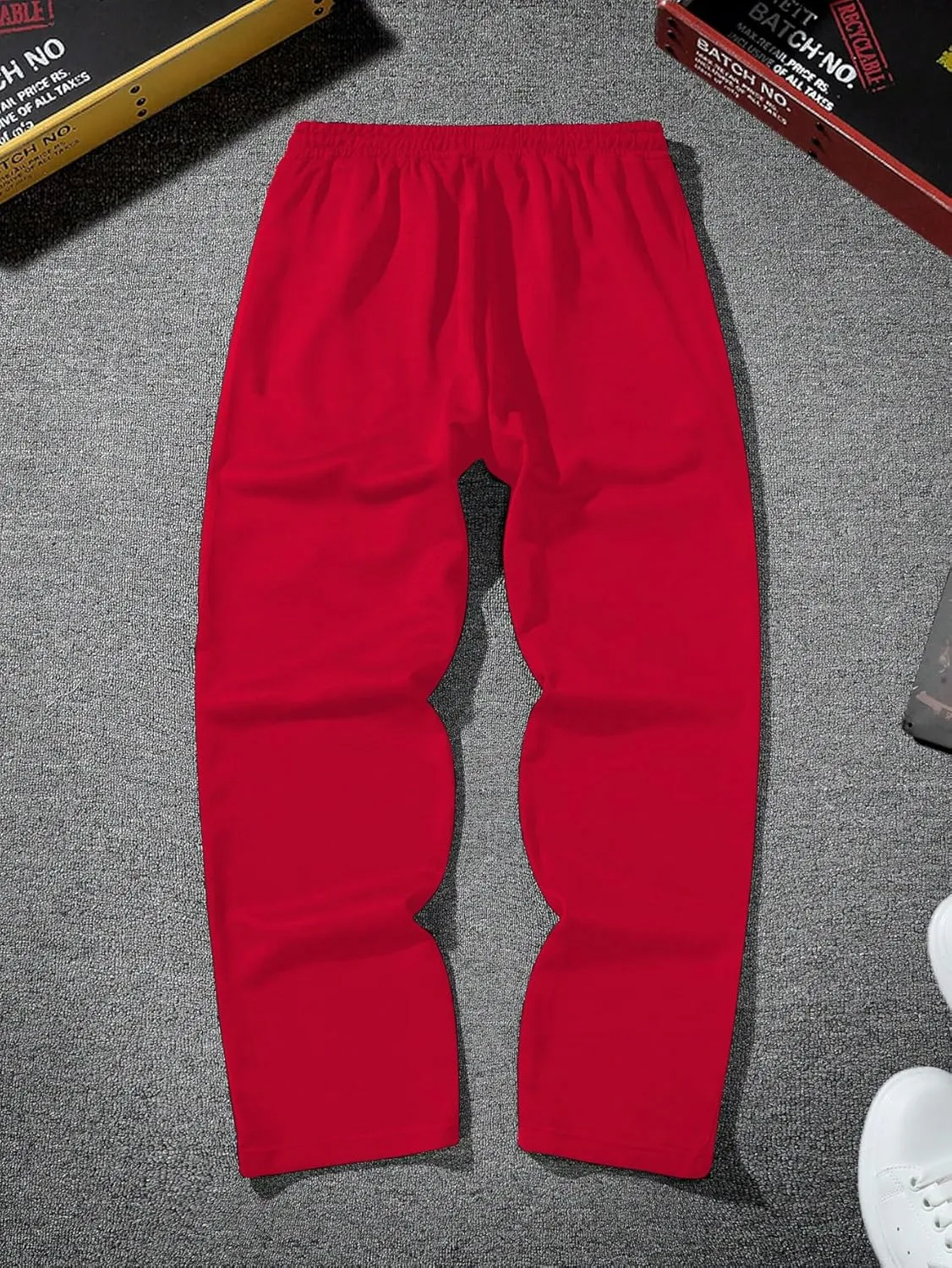 GORGLITTER Men's Graphic Baggy Sweatpants Wide Leg Y2K Drawstring Stacked Jogger Pants with Pockets