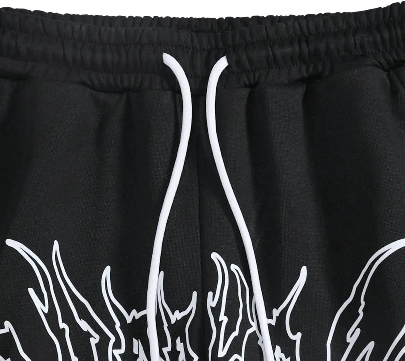 GORGLITTER Men's Graphic Baggy Sweatpants Wide Leg Y2K Drawstring Stacked Jogger Pants with Pockets