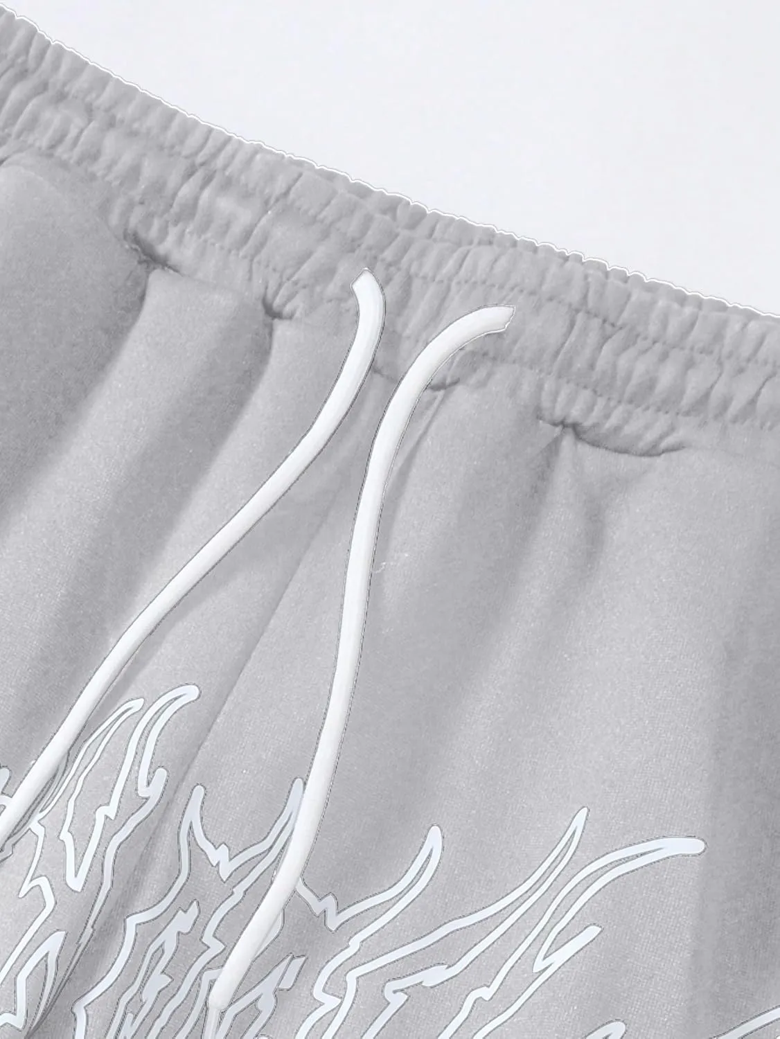 GORGLITTER Men's Graphic Baggy Sweatpants Wide Leg Y2K Drawstring Stacked Jogger Pants with Pockets