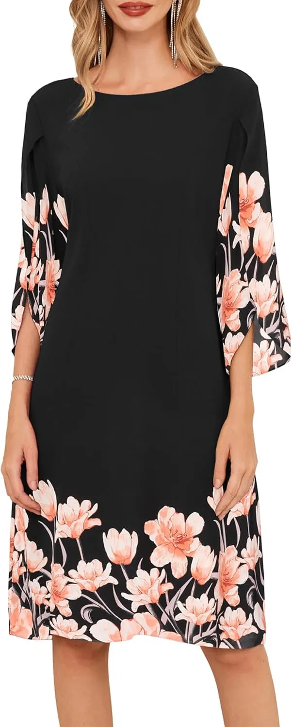 GRACE KARIN Womens Chiffon Dresses Flutter Sleeve Party Wedding Cocktail Dress Size 8-20