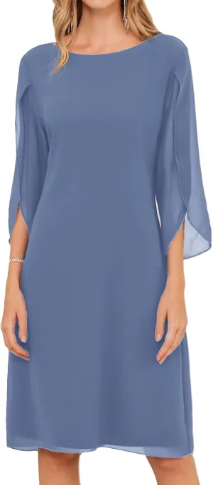 GRACE KARIN Womens Chiffon Dresses Flutter Sleeve Party Wedding Cocktail Dress Size 8-20