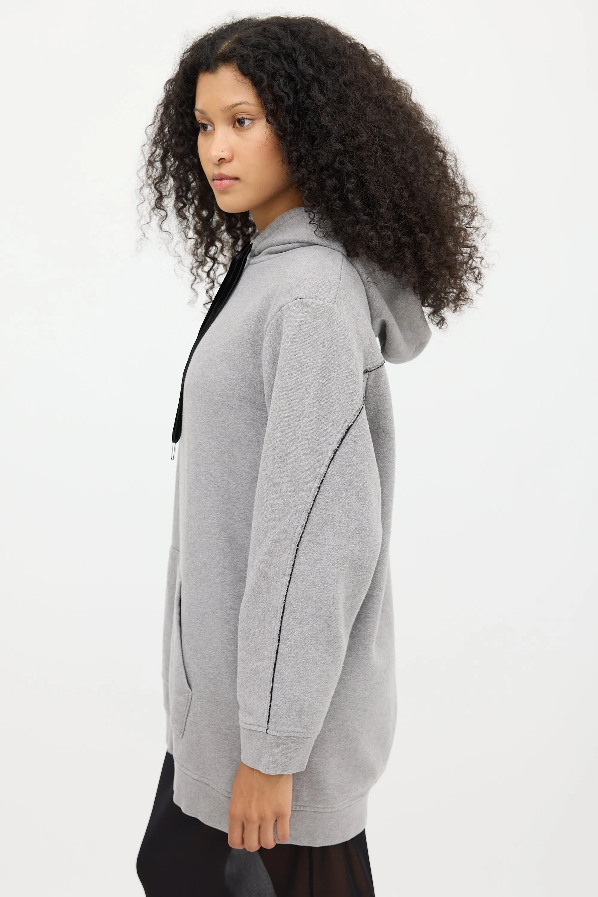 Grey & Black Fleece Lined Hoodie