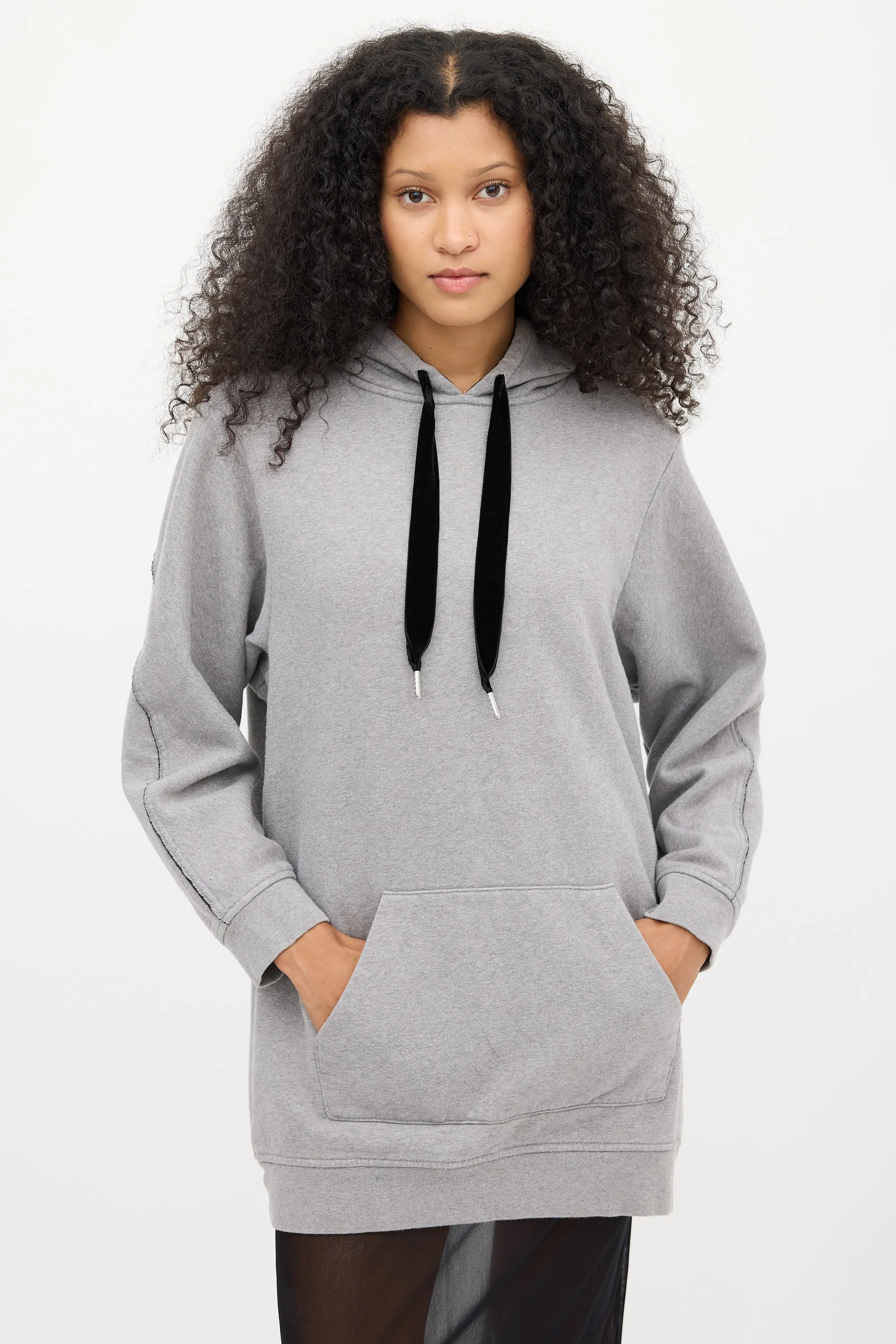 Grey & Black Fleece Lined Hoodie