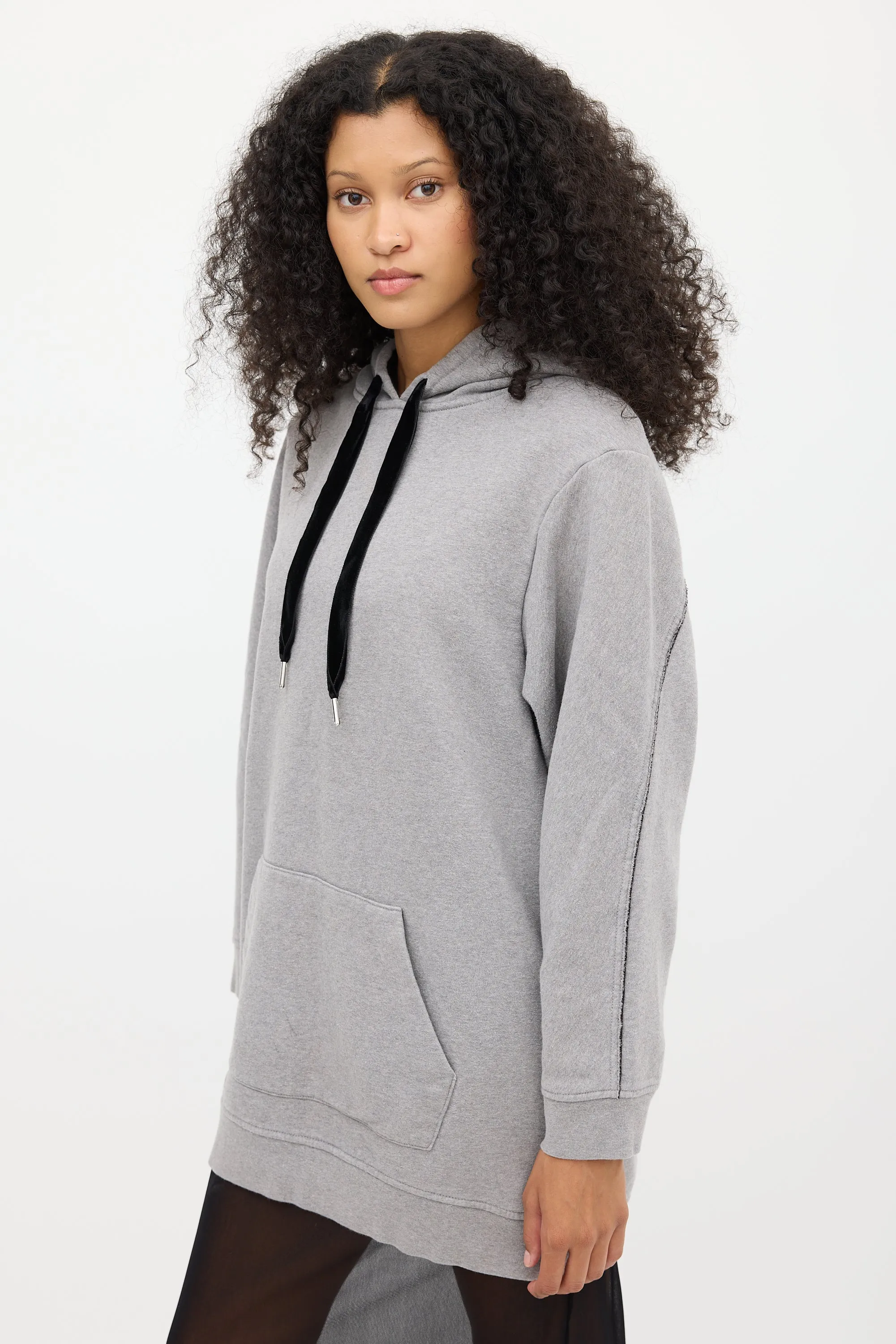 Grey & Black Fleece Lined Hoodie