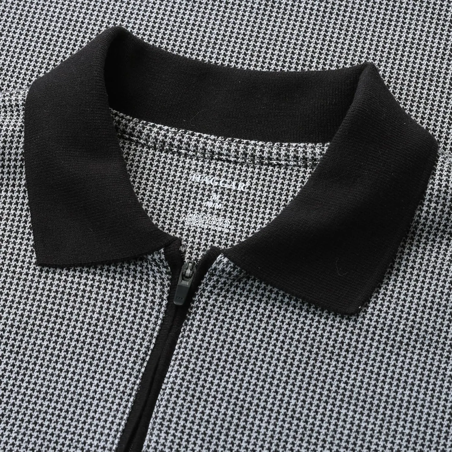 Haggar Men's Premium Comfort Quarter Zip Short Sleeve Polo Shirt