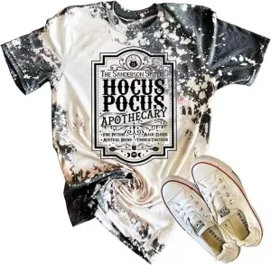 Halloween Sanderson Sisters T Shirt It's Just A Bunch of Hocus Pocus Tees for Women Fall Graphic Shirts Tops