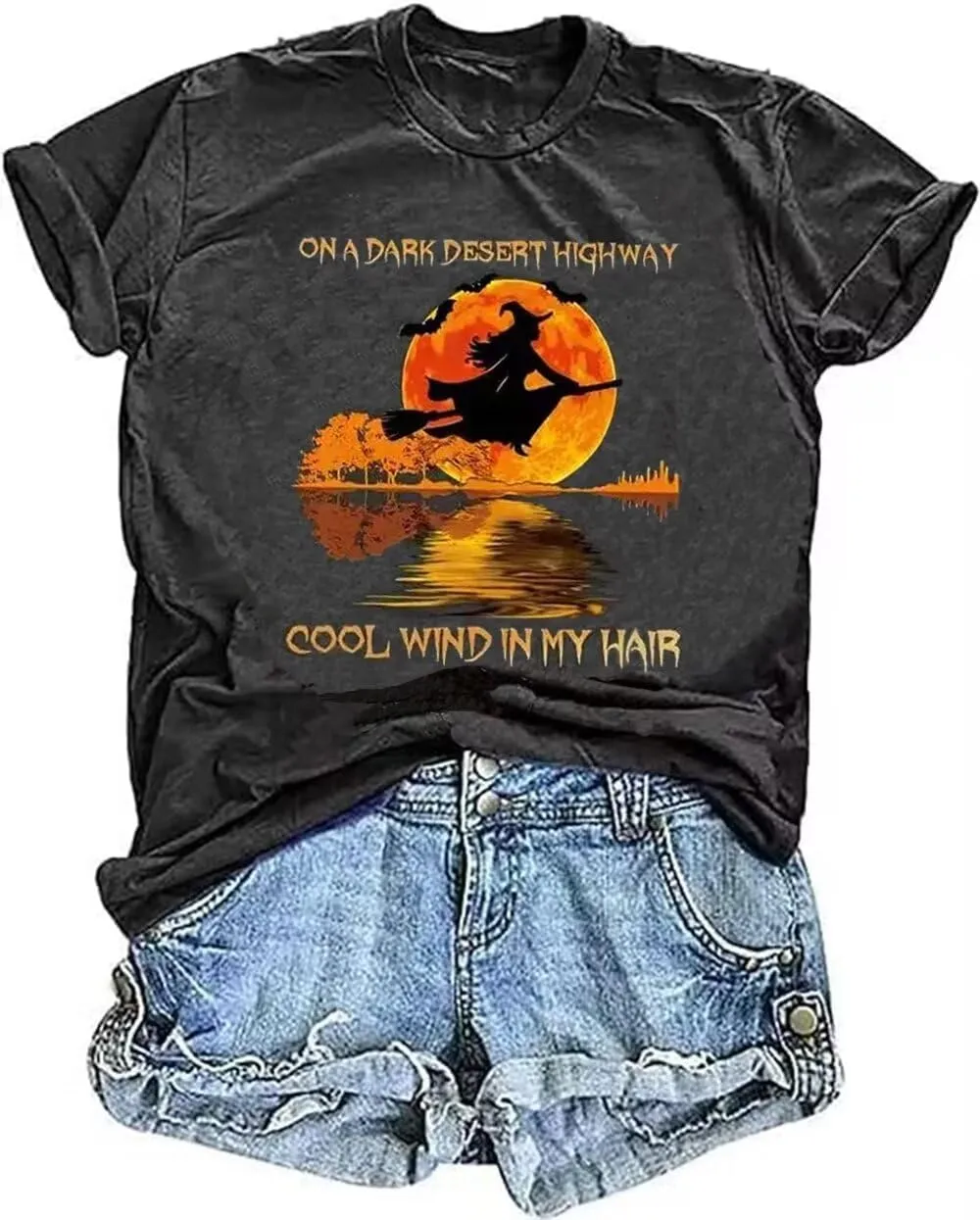 Halloween Sanderson Sisters T Shirt It's Just A Bunch of Hocus Pocus Tees for Women Fall Graphic Shirts Tops