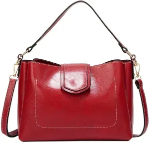 Handbags Women's Smooth Leather Crossbody Lightweight Purse Womens Solid Shoulder Bag Large Ladies
