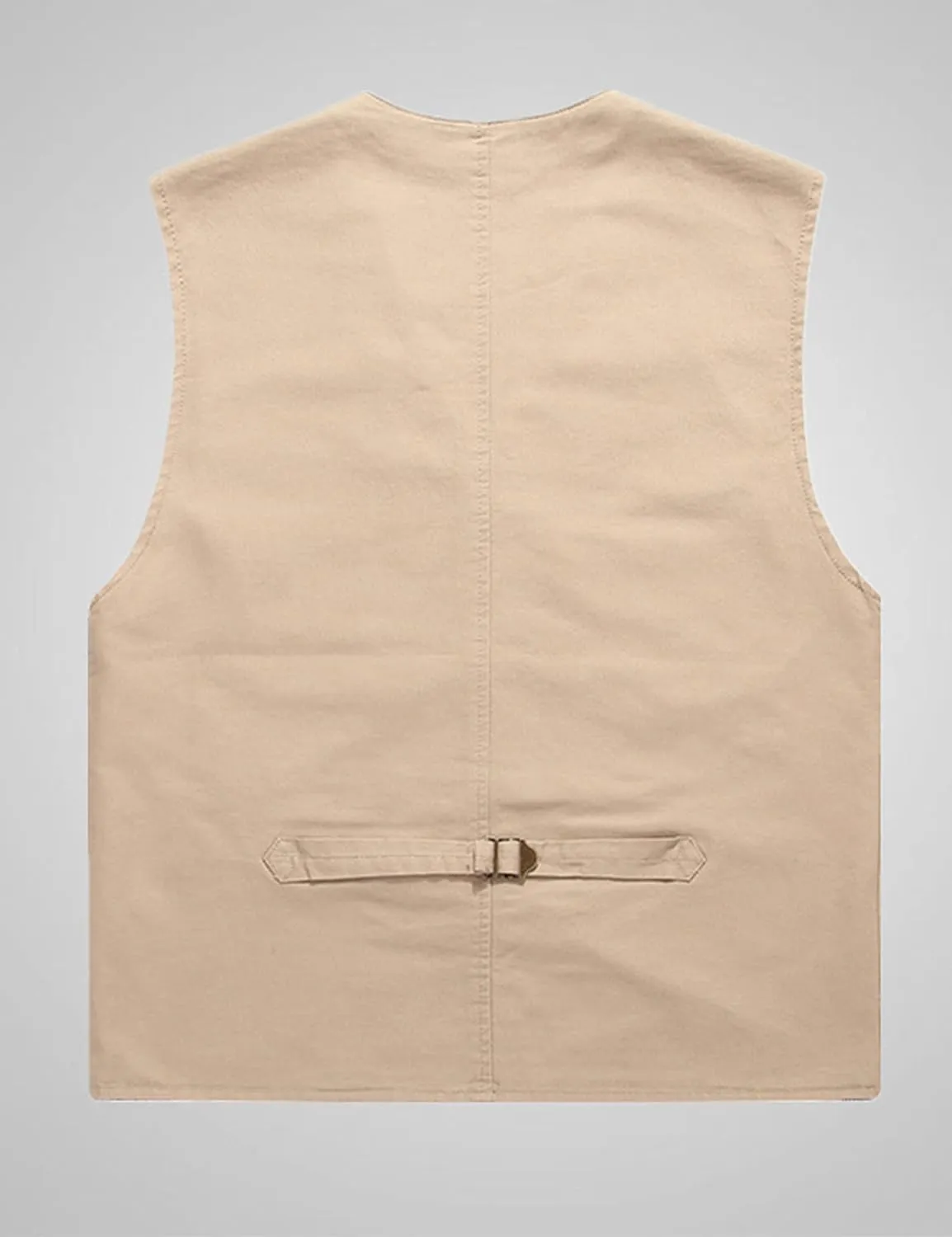 HangNiFang Men's Casual Denim Cotton Utility Vest Button Up Outdoor Pocketed Waistcoat