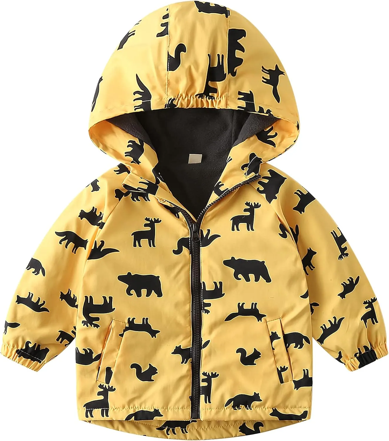 Happy Cherry Kids Boys Girls Fleece Lined Windbreaker Jacket Fashion Prints Hoodie for Fall Winter