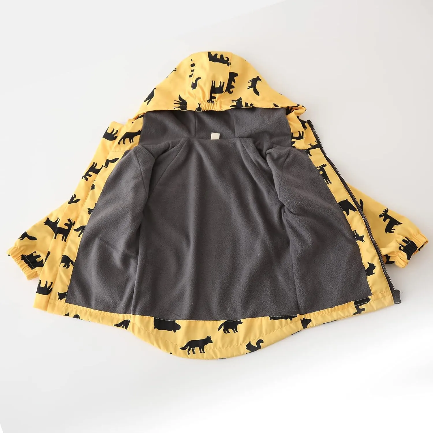 Happy Cherry Kids Boys Girls Fleece Lined Windbreaker Jacket Fashion Prints Hoodie for Fall Winter