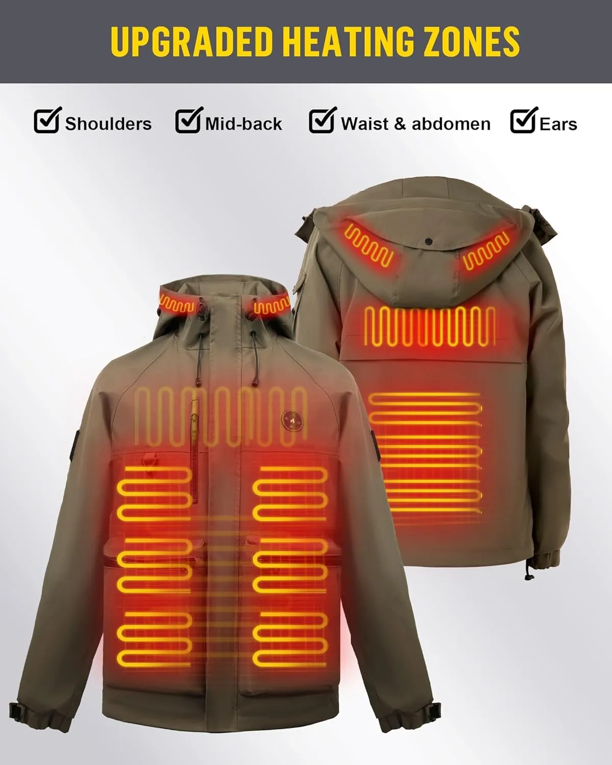 Heated Jackets for Women with 10000mah Battery, Heated Coat for Women Waterproof Windproof Heated Hoodie for outdoor