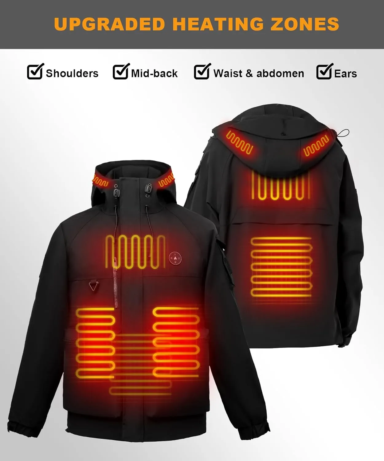 Heated Jackets for Women with 10000mah Battery, Heated Coat for Women Waterproof Windproof Heated Hoodie for outdoor
