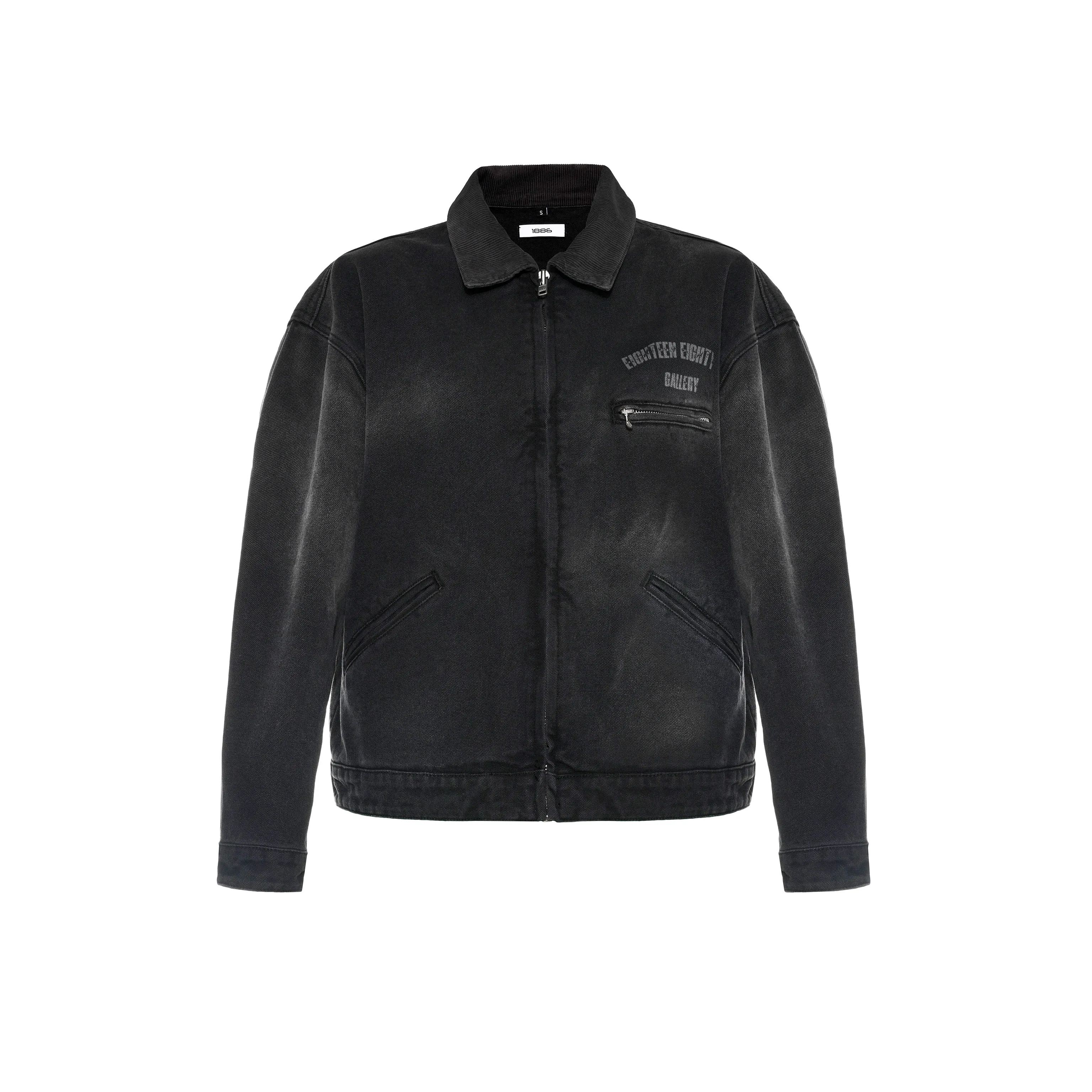 HEAVY WASHED WORK WEAR JKT - BLACK