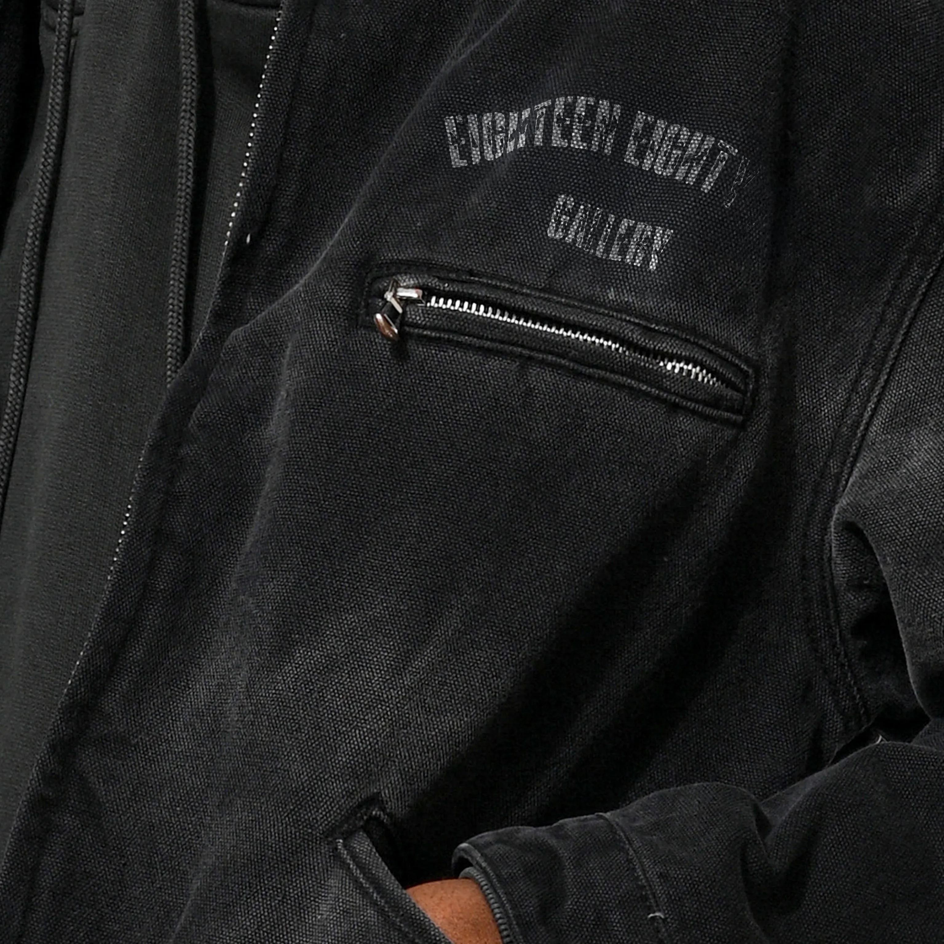HEAVY WASHED WORK WEAR JKT - BLACK