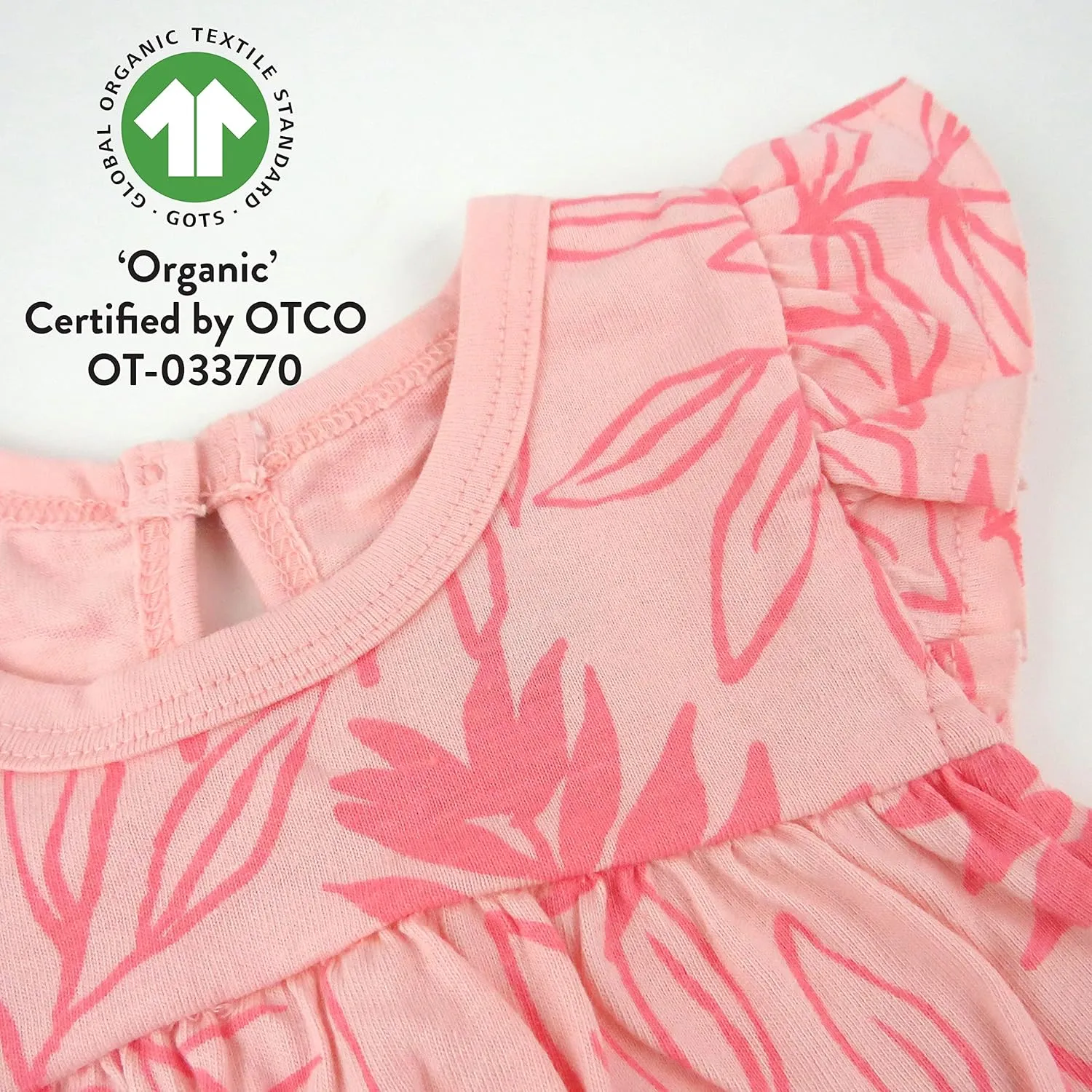HonestBaby Baby, Toddler, and Little Girls' 100% Organic Cotton Puff Sleeve T-Shirts (10 Pack)
