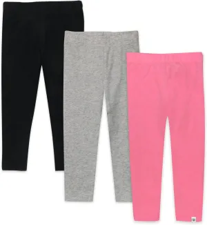 HonestBaby Multipack Leggings Skinny, Flare and Cargo Pants Organic Cotton for Infant Baby Girls, Toddlers, Little Kids