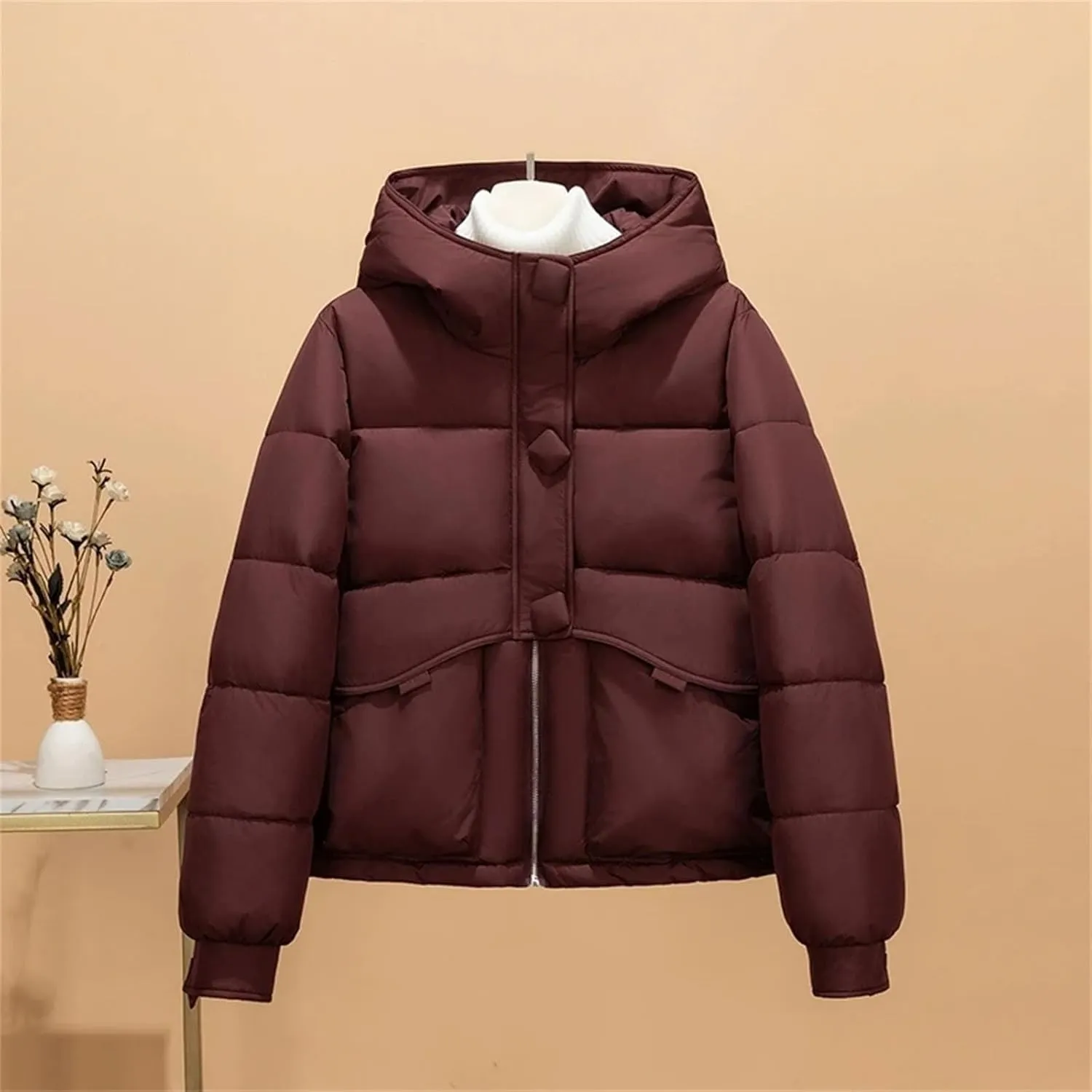 Hooded Down Cotton-padded Coat Women Winter Short Bread Clothing Thicken Warm Jackets Lady Loose Casual Outwear