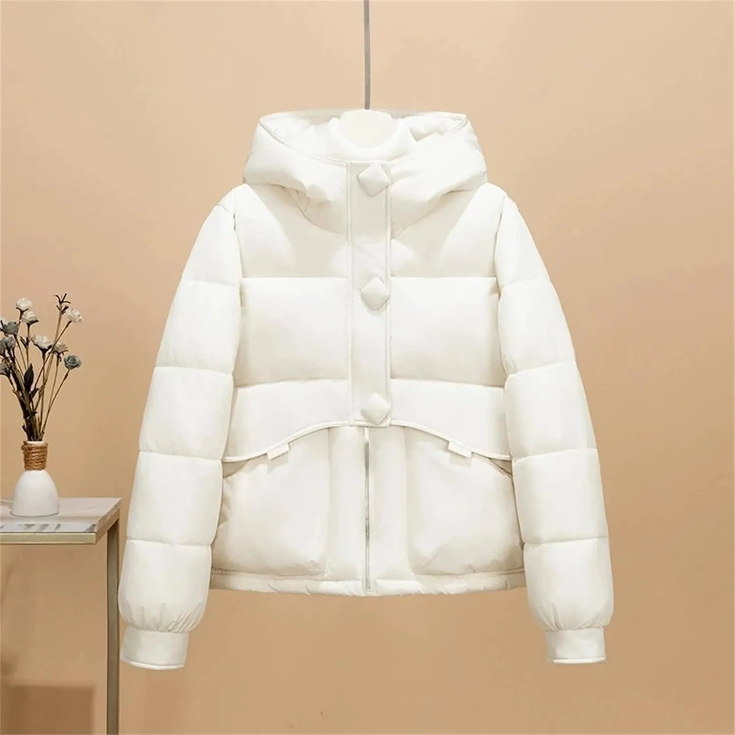 Hooded Down Cotton-padded Coat Women Winter Short Bread Clothing Thicken Warm Jackets Lady Loose Casual Outwear