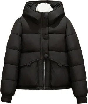 Hooded Down Cotton-padded Coat Women Winter Short Bread Clothing Thicken Warm Jackets Lady Loose Casual Outwear