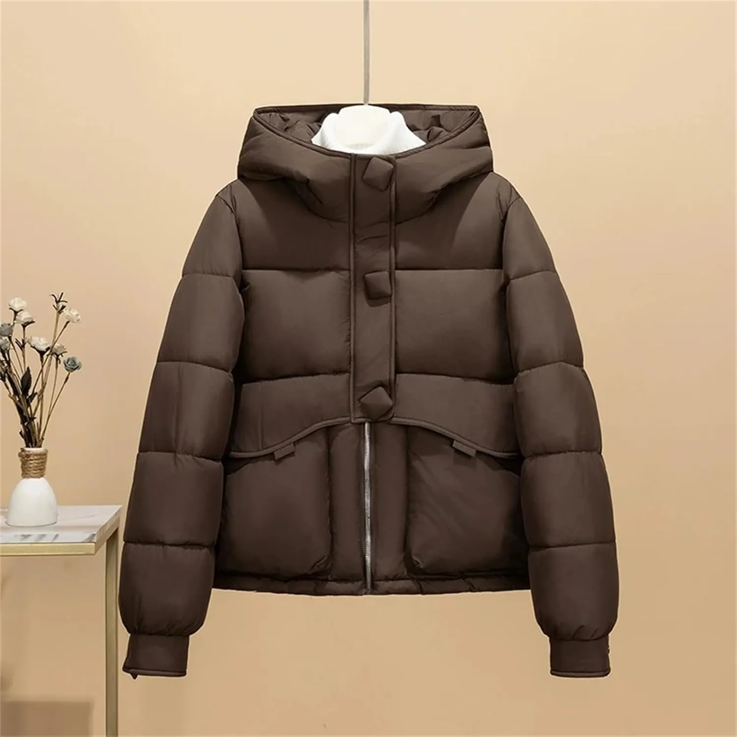 Hooded Down Cotton-padded Coat Women Winter Short Bread Clothing Thicken Warm Jackets Lady Loose Casual Outwear