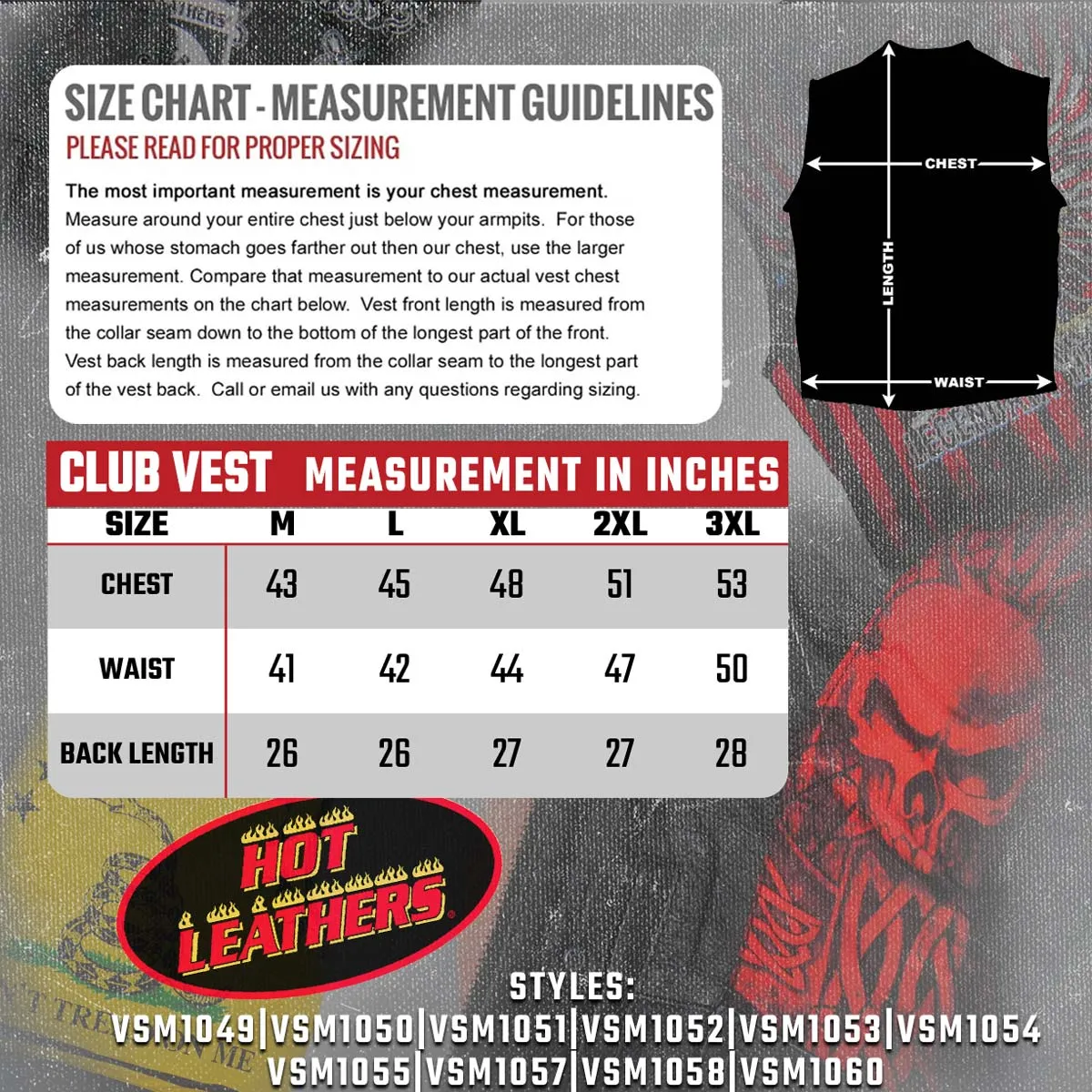 Hot Leathers VSM1060 Men's Black 'Flannel Red' Conceal and Carry
