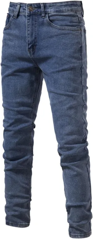 Jean Pants for Men Slim Fit Straight Leg Jean Stretch Skinny Denim Pencil Pants Distressed Comfort Flex Waist Pants