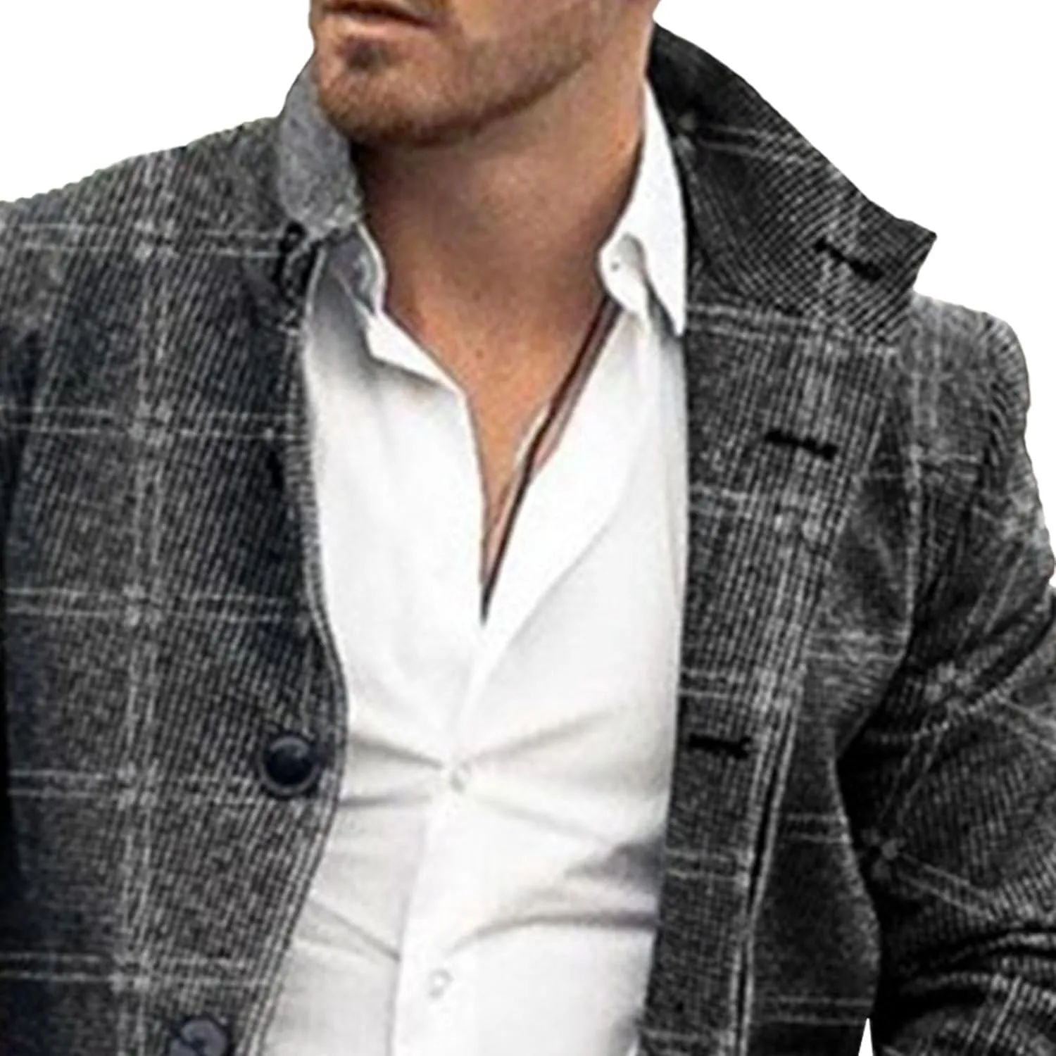JEShifangjiusu Mens Slim Fit Trench Coat Single Breasted Cardigan Outerwear Windproof Stay Warm Jacket