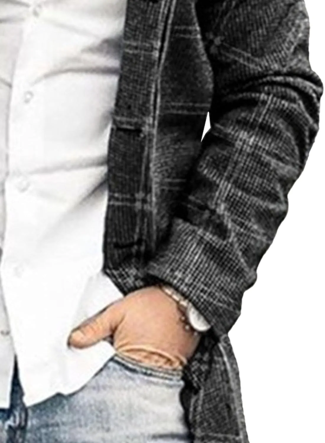 JEShifangjiusu Mens Slim Fit Trench Coat Single Breasted Cardigan Outerwear Windproof Stay Warm Jacket