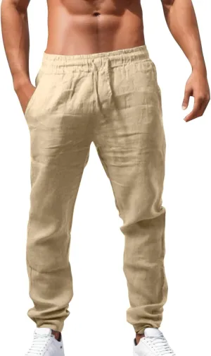 Joggers for Men UK Baggy Joggers Sweatpant Linen Sport Comfort Soft Jogging Jogger Bottoms