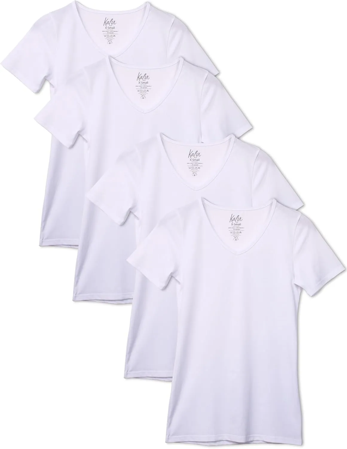 Kalon Women's 4-Pack V-Neck T-Shirt Base Layer