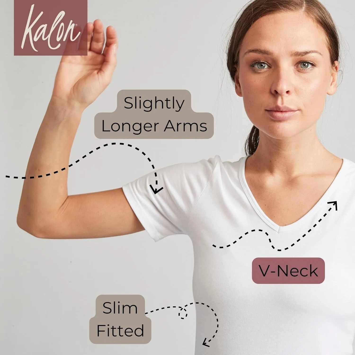 Kalon Women's 4-Pack V-Neck T-Shirt Base Layer