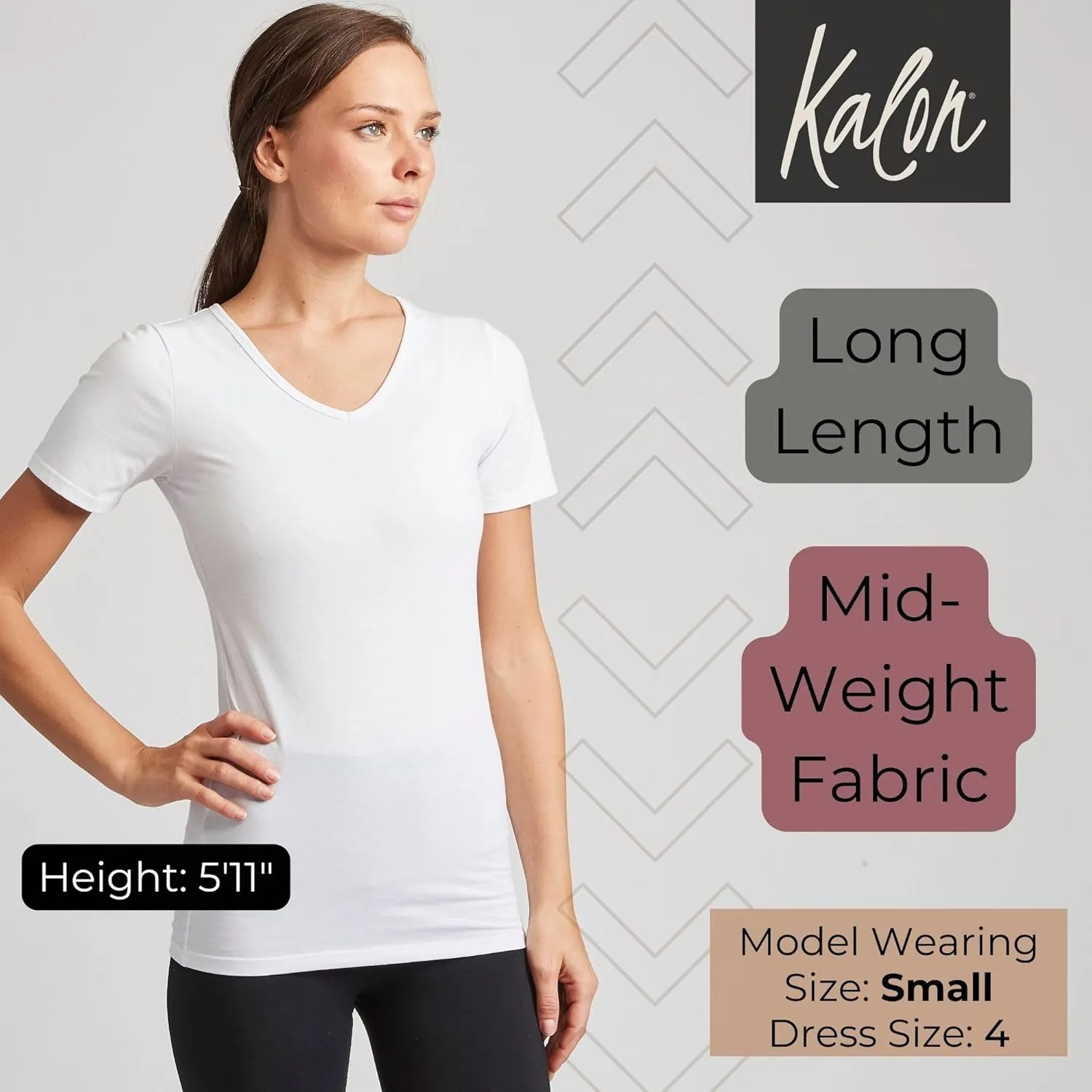 Kalon Women's 4-Pack V-Neck T-Shirt Base Layer