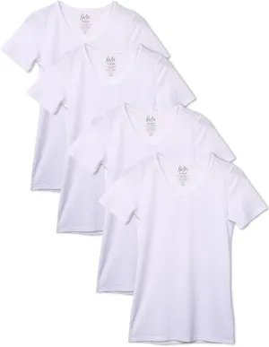 Kalon Women's 4-Pack V-Neck T-Shirt Base Layer