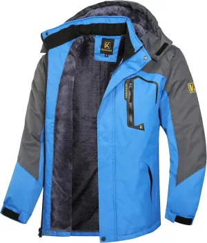 Keevoom Men's Waterproof Ski Jacket Winter Warm Snow Coat Windproof Mountain Raincoat Snowboarding Hooded Jackets for Mens