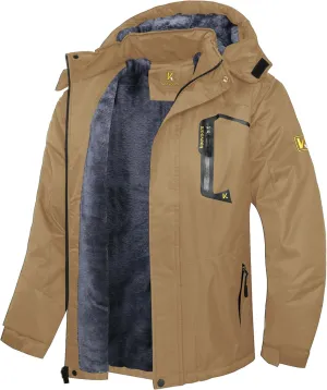 Keevoom Men's Waterproof Ski Jacket Winter Warm Snow Coat Windproof Mountain Raincoat Snowboarding Hooded Jackets for Mens