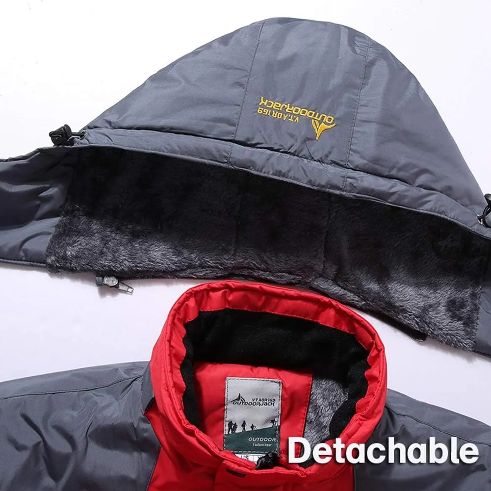 Keevoom Men's Waterproof Ski Jacket Winter Warm Snow Coat Windproof Mountain Raincoat Snowboarding Hooded Jackets for Mens