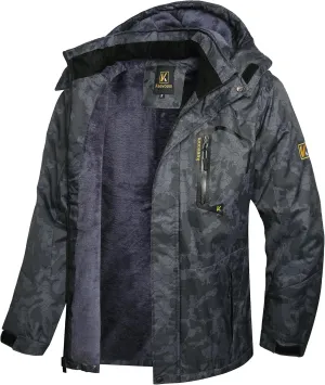 Keevoom Men's Waterproof Ski Jacket Winter Warm Snow Coat Windproof Mountain Raincoat Snowboarding Hooded Jackets for Mens