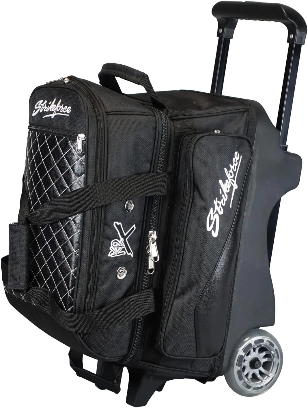KR Strikeforce Royal Flush Double Roller Bowling Bag with Deluxe Features and Smooth Ride