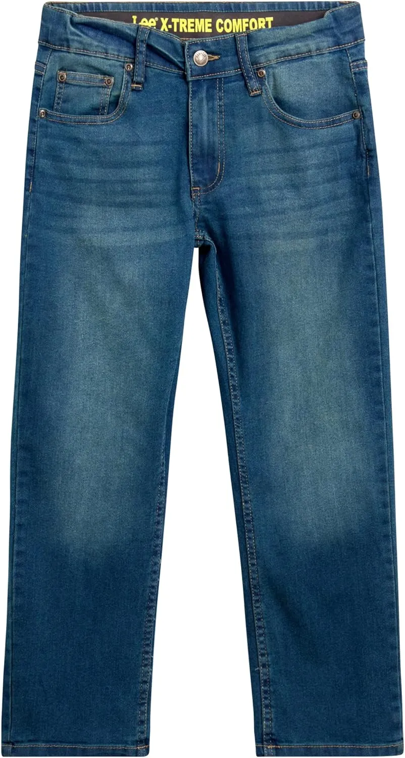 Lee Boys' Comfort Stretch Relaxed Fit Straight Leg Denim Jeans
