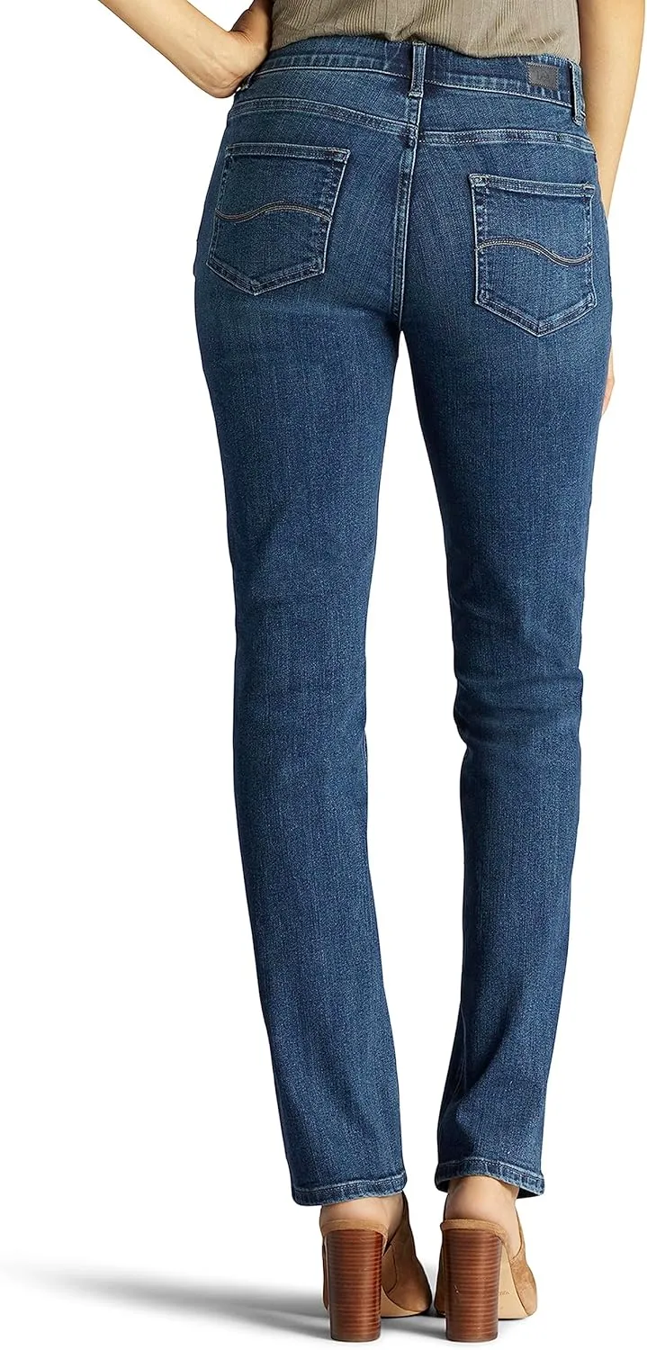 Lee Women's Petite Ultra Lux Comfort with Flex Motion Straight Leg Jean